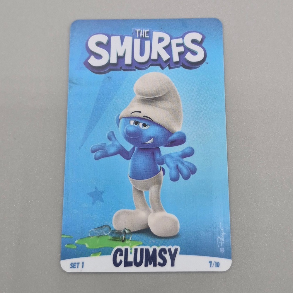 The Smurfs Clumsy Set 1‎ Card 7/10 Blue White Collectible Trading Card 2024